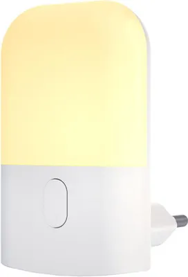Produktbild von Nachtlampe für die Steckdose mit Dämmerungssensor fürs Schlafzimmer, weiß, rechteckig, Helligkeitsregulierung, Warmfarb-LED 0,5W KAMA Eko-Light