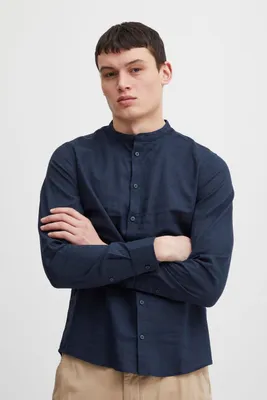 Produktbild von CASUAL FRIDAY CFAnton Herren Hemd Leinenhemd Freizeithemd Stehkragen Regular Fit 55% Leinen, 45% Baumwolle