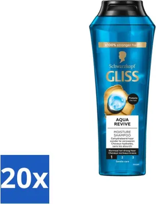 Produktbild von Gliss - Shampoo - Aqua Revive - Für hydratisiertes und frisches Haar - 250 ml - Vorteilspack - 20 Stücke