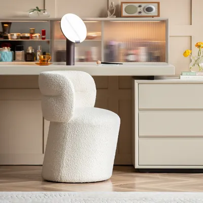 Produktbild von 360Home Stuhl  Schminkhocker  Wohnzimmerstuhl  Einzelsessel drehbar beige