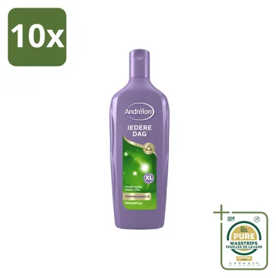 Imagen del producto de 10 botellas de champú Andrélon para uso diario, 450 ml cada una, pack ahorro
