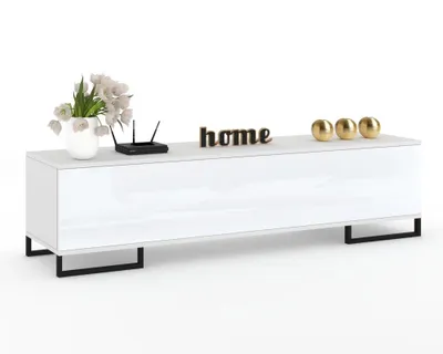 Produktbild von TV-Lowboard Fernsehschrank SIMPLY STEHEND Weiß Matt/Weiß Hochglanz 160cm