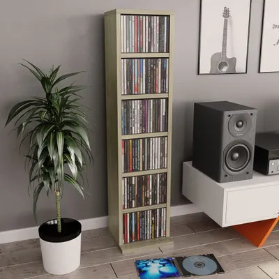 Produktbild von vidaXL Skříňka na CD Sonoma Dub 21x20x88 cm výrobek ze dřeva