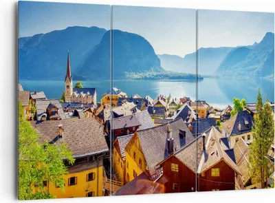 Produktbild von Bild auf Leinwand - Leinwandbild - Berge See Wasser - 165x110cm - Wand Bild - Wanddeko - Leinwanddruck - Bilder - Kunstdruck - Wanddekoration - Leinwand bilder - Wandkunst - CE165x110-3955