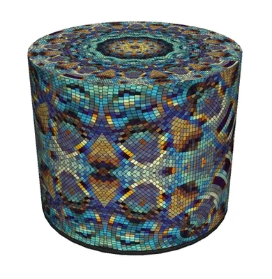 Zdjęcie produktu dla Taboret z nadrukiem Betroni "Barcelona" 40 x 40 cm, taboret, puf dekoracyjny