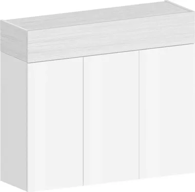 Produktbild von Schuhregal Dcanestrell, platzsparendes schuhregal mit 4 türen, multifunktionale eingangsgarderobe, 114 x 38 x 100 cm, weißer lärcheneffekt