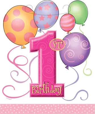 Produktbild von Tüte PVC 1. Geburtstag 8St. Pink