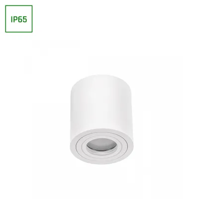 Productafbeelding van Spectrum Wandlamp voor buiten, model Chloe, rond, mat wit, IP65, max. 30W, fitting GU10, waterdicht