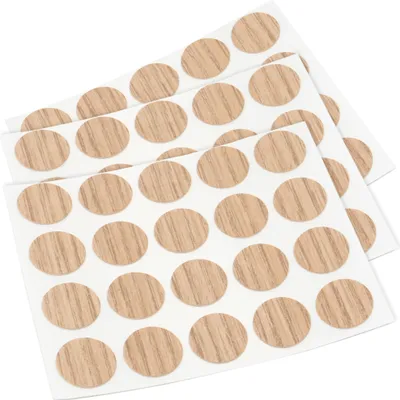 Image de Adsamm® | 60 x caches | Ø 13 mm | Chêne clair | rond | 0,45 mm d'épaisseur pansements autocollants pour meubles de Adsamm