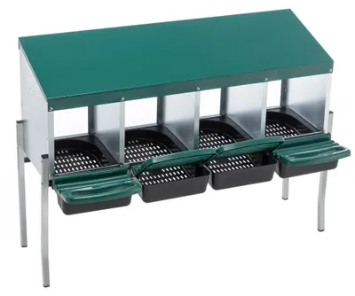 Produktbild von Hühner Legenest - Nistkasten 4-fach - Edelstahl - Zur Wandmontage