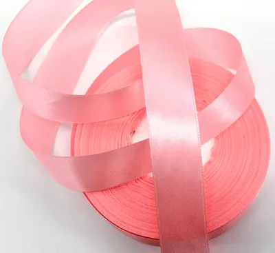 Polyester Taftband 50 m x 25 mm, pastellrosa, Satin-Effekt