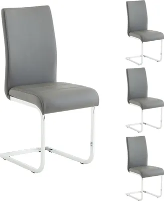 Produktbild von Stuhl Schwingstuhl Esszimmerstuhl Sitzgelegenheit LETICIA, grau, im 4er Pack