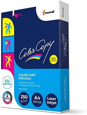 Produktbild von Mondi Color Copy Laserpapier 250g/m², A4, Karton mit 875 Blatt,mix leicht satiniert