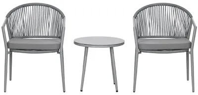 Produktbild von Outsunny Rattan Bistroset Sitzgruppe Gartengarnitur mit 2 Sesseln Couchtisch