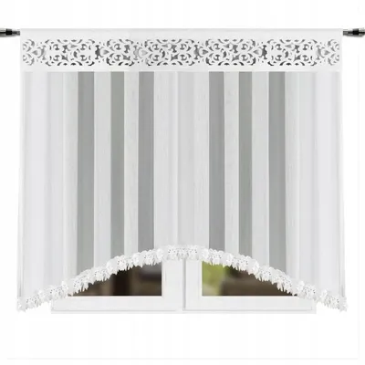 Obrázok produktu pre Záclonový panel 200x160 White Ažur Gipiura filc voile ready-made záclona tunel okno záclona