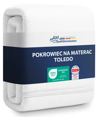 Zdjęcie produktu dla AM Qualitätsmatratzen | Wysokiej jakosci komfortowy pokrowiec na materac | 90x200x14 cm | Ochraniacz na materac | Wymienny pokrowiec | 90/200 | 14 cm wysokosci