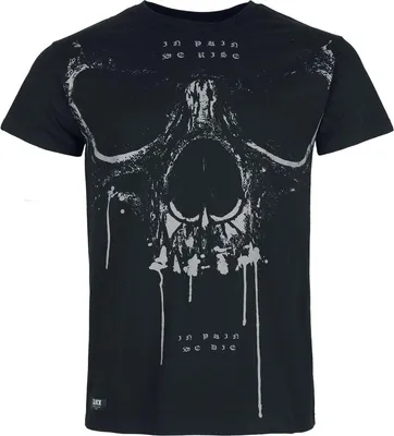 Produktbild von Black Premium by EMP Herren schwarzes T-Shirt mit Skullprint XXL