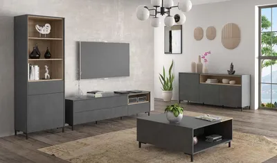 Produktbild von SYRAKUS 4-teiliges Wohnzimmer Komplettset Matera