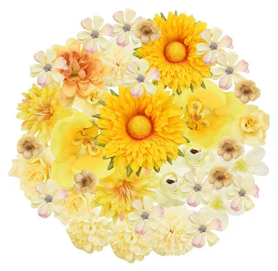 Immagine prodotto di Solidchoice - Set di 35 mini fiori artificiali decorativi gialli per progetti fai-da-te