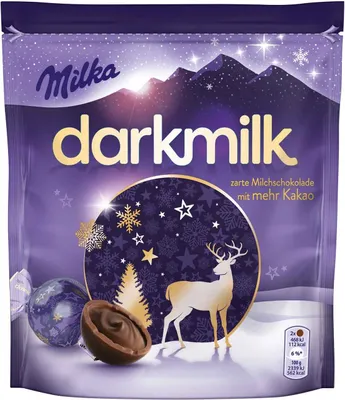 Immagine prodotto di Milka darkmilk Feine Kugeln cioccolato al latte alpino fondente 100g