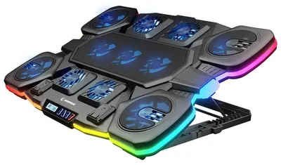 Productafbeelding van Koelplatform Rampage Glaciers50 voor gaming laptops, geschikt voor 14-17 inch laptops, 2600 RPM, zwart