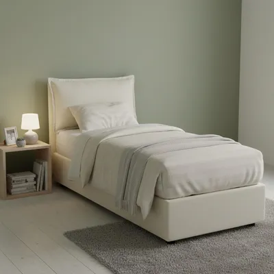 Image de Ancara - Lit Simple, Beige, Matelas Inclus  Italy