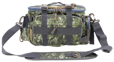 Produktbild von Outdoor-Angeltasche mit Schultergurt, großem Fassungsvermögen, mehreren Fächern zur Aufbewahrung von Ausrüstung, leicht zu tragen, grün