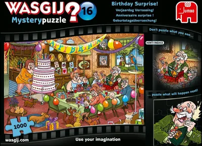 Produktbild von Wasgij Mystery 16 - Geburtstagsüberraschung! - 1000 Teile, 1000 Stück(e), Comics, 12 Jahr(e)