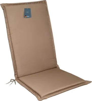 Produktbild von LILENO HOME Gartenstuhl Auflagen [1er Set - Hochlehner] in Taupe - bequeme Liegen als Sitzauflagen für Gartenmöbel - Stuhlkissen für Gartenstühle und Klappstühle MIA