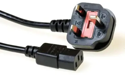 Produktbild von ACT Stromkabel UK-Stecker - C13 schwarz 1 m, 1 m, Netzstecker Typ G, C13-Koppler, 250 V, 5 A