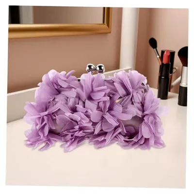 Produktbild von Blumenmuster Abendtasche für Damen Kompakte Clutch mit Kussverschluss Tragbar für Hochzeitessen und Festivals