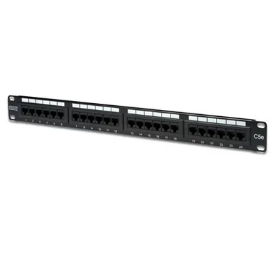 Productafbeelding van LogiLink 19" patchpaneel CAT5e, 24 poorten, ongescreend, zwart (verpakking: vouwdoos)