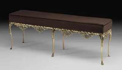 Obrázok produktu pre Casa Padrino luxusná baroková bronzová lavica hnedá / zlatá 132 cm - Barokový nábytok