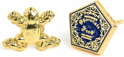 Produktbild von Harry Potter Ohrringe Chocolate Frog & Box (Vergoldet)