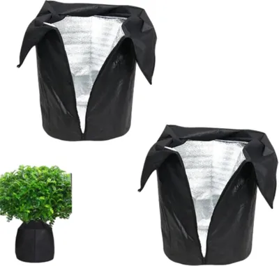 Produktbild von 2 Stück Thermo Topfschutz Pflanzen, Isolierfolie Frostschutzhaube Frostschutz Für Kübelpflanzen Winter, Frostschutz Für Topfpflanzen, Sträucher, Bäume, Warm Halten