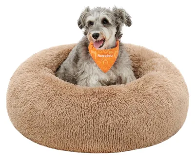 Immagine prodotto di Cuccia per cani Feandrea, morbida, lavabile, con pelo lungo, diametro 70 cm