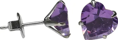 Produktbild von Ohrstecker mit Herz in verschiedenen Farben und Größen Größe - 6 mm Farbe - Lila