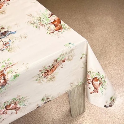Produktbild von Wachstuchtischdecke 140x100 cm - Waldtiere - Wachstischdecke mit wasserabweisender und lebensmittelecht PVC-Beschichtung - Outdoor-Tischdecken für Garten, Küche - Tischdecke wetterfest