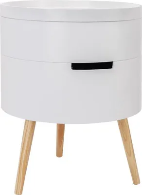 Immagine prodotto di Comodino in legno bianco con vano portaoggetti