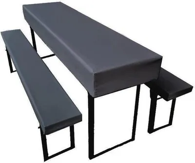 Produktbild von Famanu Tischdecke und Bierbankhüllen Set (3-teilig) - Antrazit, 110 x 60 cm
