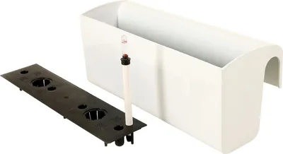 Image de Jardinière de balcon VIVANNO en plastique BALKONA CLASSICO, blanc brillant - 50 x 20 x 22 cm