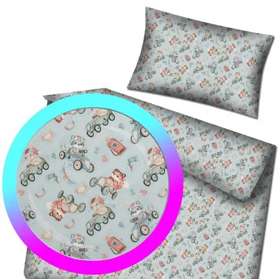 Produktbild von Designpremium Kinder Bettwäsche Baumwolle Bären Auto 100x135 cm