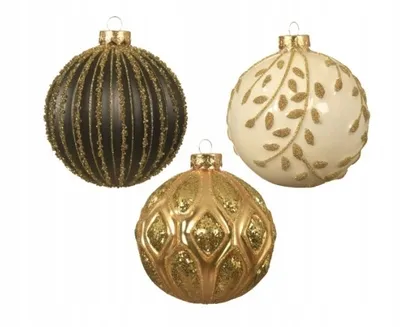 Imagen del producto de Adorno navideño esférico con purpurina, 8 cm
