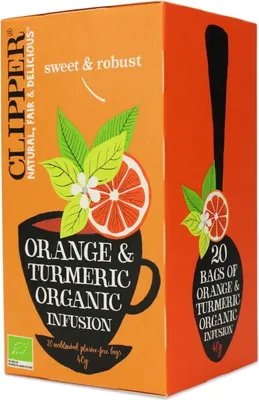 Immagine prodotto di TEE MIT KURKUMA UND ORANGENSCHALE (20 x 2 g) 40 g - CLIPPER