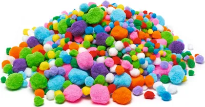 Produktbild von VBS XXL Pompons "Farben & Größen Mix", 1.000 Stück