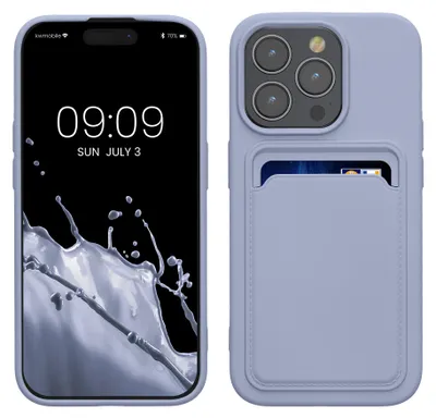 Produktbild von kwmobile Handyhülle für Apple iPhone 15 Pro Hülle mit Kartenfach - TPU Case - Kabelloses Laden - Schutzhülle Cover in Lavendel
