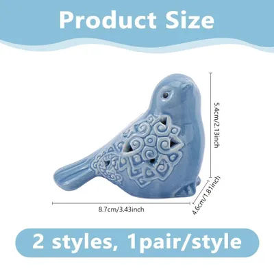 Obrázek produktu pro Omgoods - 4 kusy porcelánových sošek ptáků - Keramické sošky ptáků pro domácí dekorace