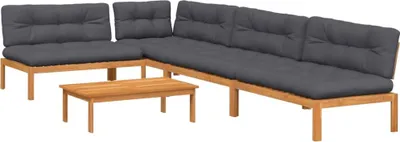 Produktbild von vidaXL 5-tlg. Garten-Sofagarnitur aus Paletten mit Kissen Akazienholz