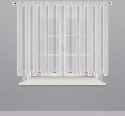 Produktbild von Gardine aus Voile mit Kräuselband Wohnzimmer Küche-Gardine LB-80, 150x400 cm