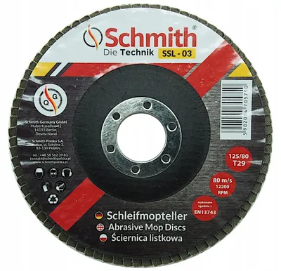 Produktbild von Schmith Konische Lamellenschleifscheibe Stahl Metall 125mm P60